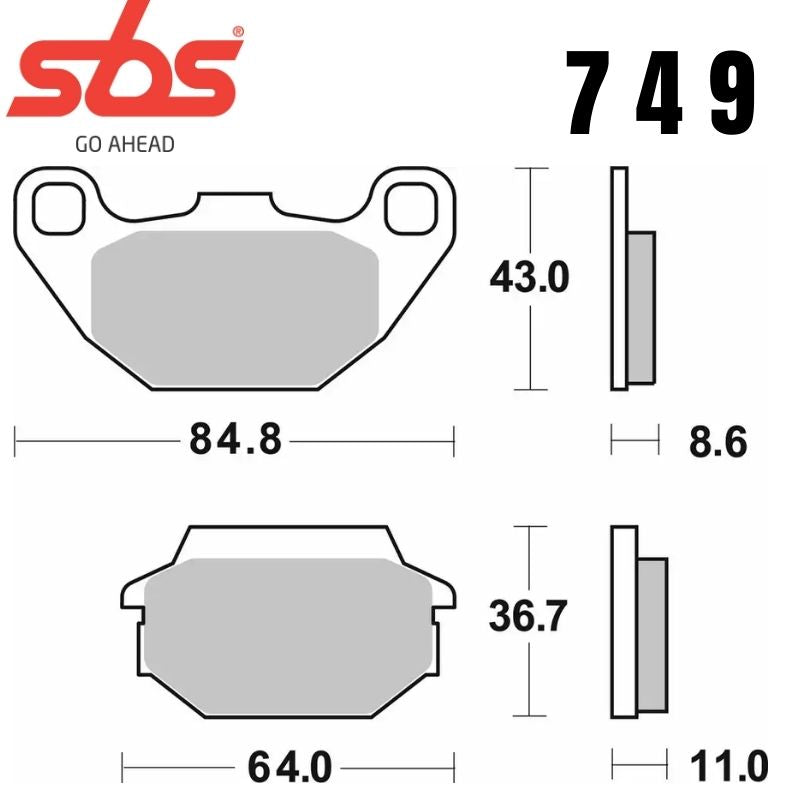 749HF FRONT/REAR CERAMIC FA305