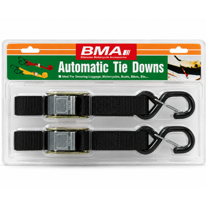 TIE DOWNS 2PCS BLK SOFT LOOP