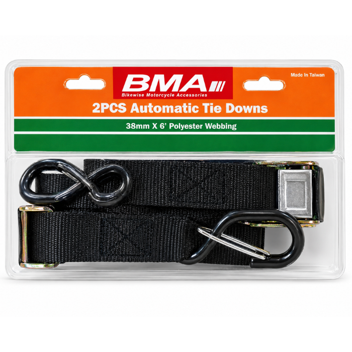 TIE DOWNS 35MM SOFTLOOP & KEEP BLK 2PCE